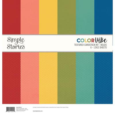 Simple Stories Color Vibe Textured Cardstock - Bolds